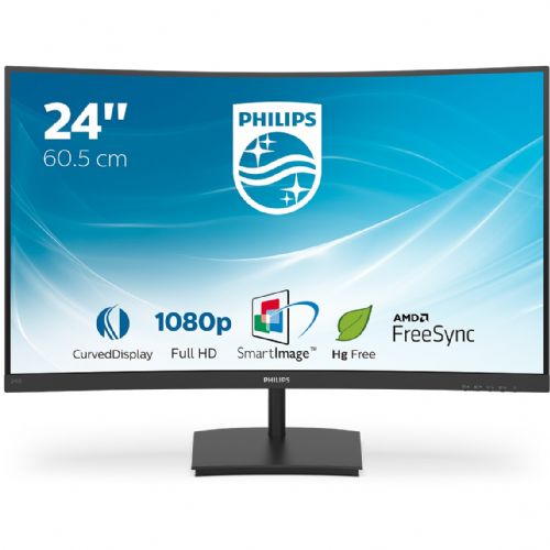 Monitor Philips 241E1SC 59,9 cm (23,6"), 1920 x 1080 (FHD), VA, 250 cd/m2, 16:09 HDMI