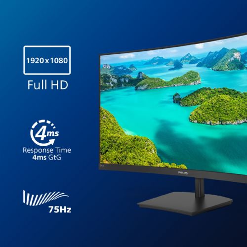 Monitor Philips 241E1SC 59,9 cm (23,6"), 1920 x 1080 (FHD), VA, 250 cd/m2, 16:09 HDMI