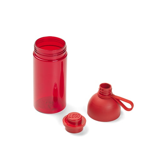 Lego water bottle 0.5 liters (red/transparent)