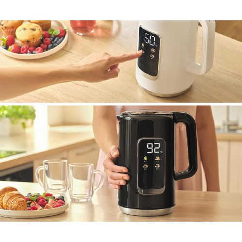 PLATINET PEKR723 kettle, 1.7L, 2200W, digital display, 5 levels, Keep Warm function, safety protection, automatic shut-off, 360° base, +FREE cup, red