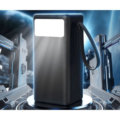 Platinet PMPB7020 powerbank rechargeable battery, 20W, 70,000mAh, Quick Charge 3.0, Power Delivery, SCP, 4x USB Type-A, 2x USB Type-C, digital display, LED light, black