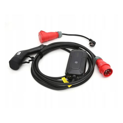 PLATINET PPC32AT22 portable EV electric charger, 22kW, 5m, for electric / hybrid vehicles, TYPE 2, SCHUKO adapter, LED display, bag