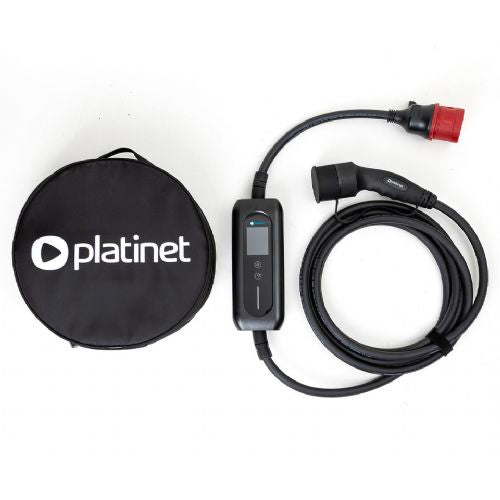 Smart EV charger PLATINET PPCW5M22, portable, 22kW, 32A, TYPE 2, 5m, 3-phase, Tuya Smart application, WIFI, Bluetooth, for electric / hybrid vehicles, LCD display, + bag