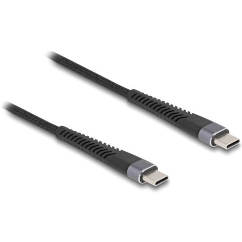Delock USB 2.0 data cable USB-C male to USB-C male, 1 m, extended shielding, PD 60 W, black