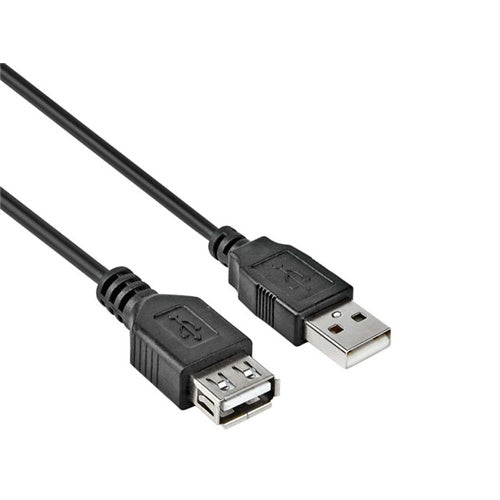 Digitus USB 2.0 extension cable, USB-A male to USB-A female, black, 5 m, 28 AWG