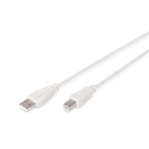 Digitus USB 2.0 data cable USB-A male to USB-B male, 3 m, beige, external