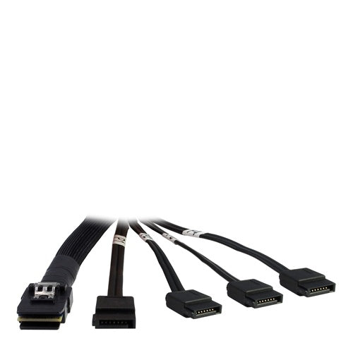 Data cable Inter-Tech SFF-8087 to 4x SATA, 1 m, partially sheathed, SATA III 6Gb/s