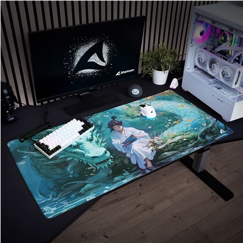 Podloga za miško Sharkoon Skiller SGP40 D8, zeleno-modra/večbarva