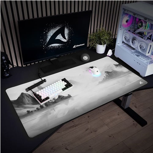 Podloga za miško Sharkoon Skiller SGP40 D9, bela/črna