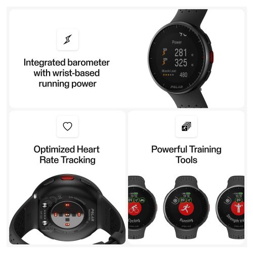 Pametna ura Polar Pacer PRO S/L črno siva