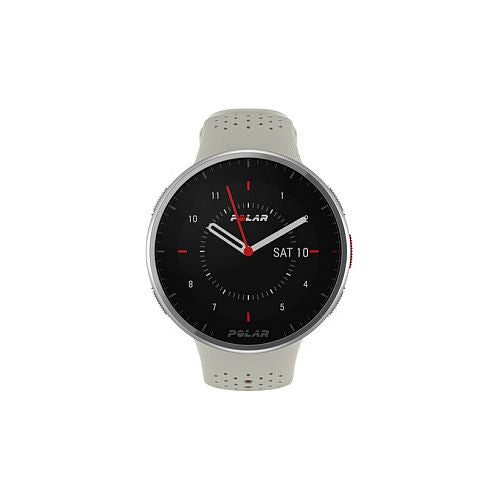 Pametna ura Polar Pacer Pro bela/rdeča, GPS, merilnik srčnega utripa, barometer, 1,2" MIP zaslon, vodoodporna 50 m