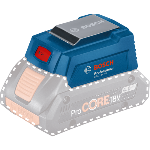 Bosch GAA 18V-48 Professional battery charger, 2x USB-A, 5V/2.4A, for mobile devices and heated clothing, battery not included