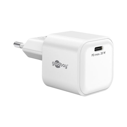 Goobay Nano 20W USB-C PD phone charger, GaN technology, fast charger, overload protection