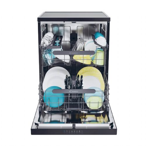 Pomivalni stroj Candy Rapido CF 5C6F0B, 15 pogrinjkov, razred C, 59,7 x 85 x 59,8 cm, črna