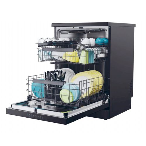 Pomivalni stroj Candy Rapido CF 5C6F0B, 15 pogrinjkov, razred C, 59,7 x 85 x 59,8 cm, črna
