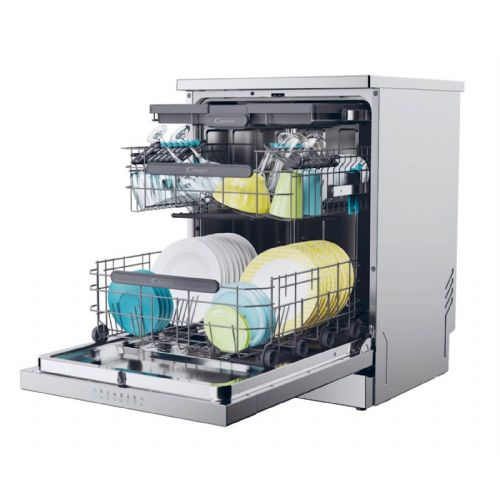 Prostostoječi pomivalni stroj Candy Rapido CF 5C7F1X, 15 pogrinjkov, razred C, 59,7 x 85 x 59,8 cm, inox