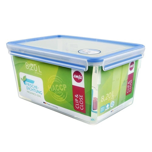Emsa Clip&Close food storage container, 8.0 L, rectangular, max format, blue
