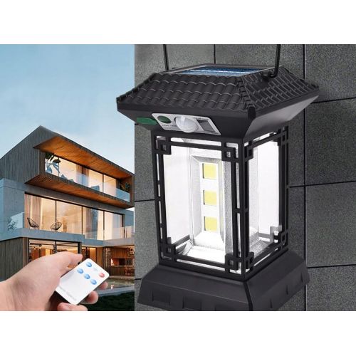 Travel battery 2400mAh solar LED camping light with sensor USB remote