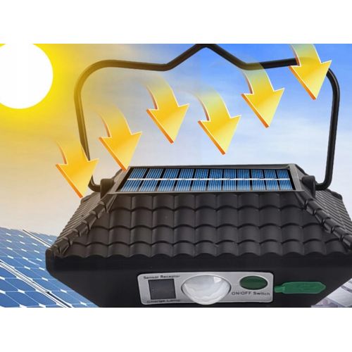 Travel battery 2400mAh solar LED camping light with sensor USB remote