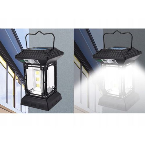 Travel battery 2400mAh solar LED camping light with sensor USB remote