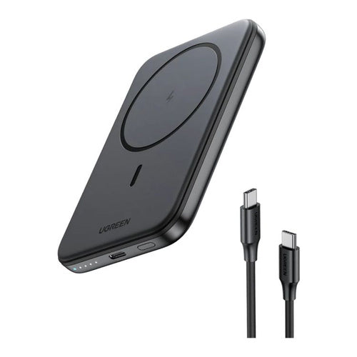 Power bank Ugreen 10000mAh magnetic wireless, USB-C, digital LCD display, 20W, black