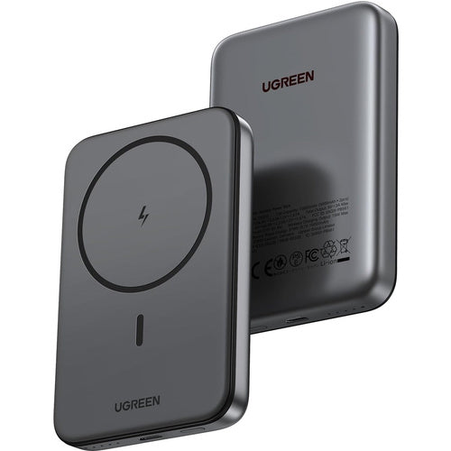 Power bank Ugreen 10000mAh magnetic wireless, USB-C, digital LCD display, 20W, black