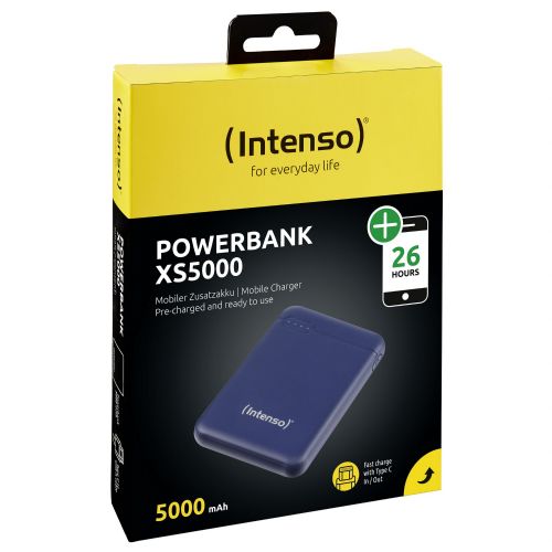 Power bank Intenso XS5000 5000 mAh, blue, USB-C/micro USB, 2 outputs, Li-polymer