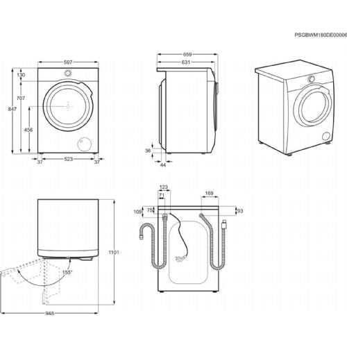 Pralno-sušilni stroj AEG LWR73864O, UniversalDose, 8 kg + 5 kg, Wi-Fi, 59,7 x 84,7 x 63,1 cm