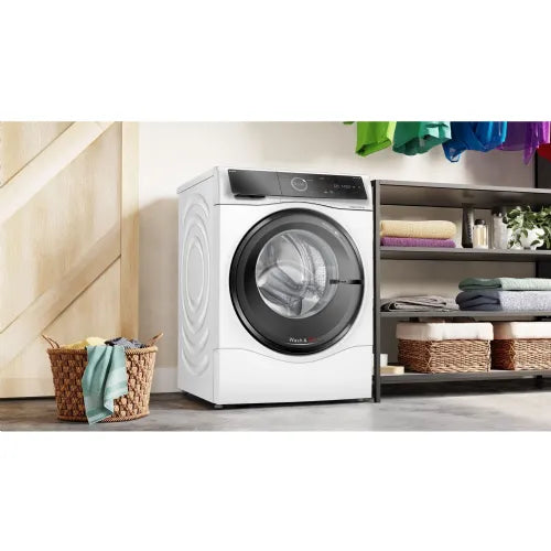 Pralno-sušilni stroj Bosch WNC254A40, Serija 8, Home Connect, 10,5 kg + 6 kg, razred D, 59,8 x 84,8 x 59 cm, belo-črn