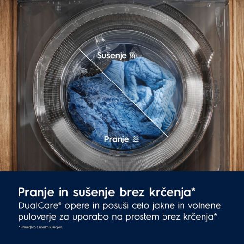 Pralno sušilni stroj Electrolux EW8W4402QE, 11+7 kg, WiFi, inverter motor, 59,7 x 84,7 x 63,6 cm