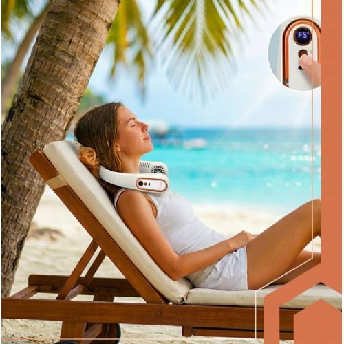 Portable battery 1200mAh door fan USB LCD 360° white