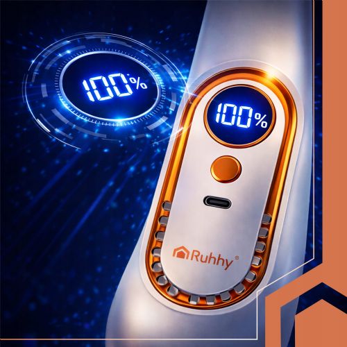 Portable battery 1200mAh door fan USB LCD 360° white