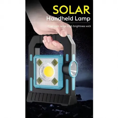 Portable COB LED Solar Rechargeable Spotlight USB Powerbank