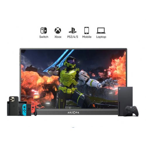 Portable monitor 16.0'' (41 cm) QHD IPS 60Hz, mHDMI, USB-C, speakers, ARZOPA Z1RC