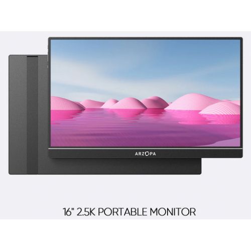 Portable monitor 16.0'' (41 cm) QHD IPS 60Hz, mHDMI, USB-C, speakers, ARZOPA Z1RC