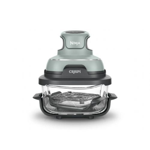Prenosni stekleni cvrtnik Ninja CRISPi 4-v-1 "Sage", 1700 W, 2 košari, 1.4 L in 3.8 L, siva/zelena