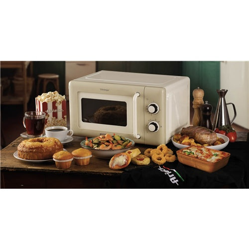 Prostostoječa mikrovalovna pečica Ariete Vintage smetana 20L 800W 5 stopenj premera krožnika 27 cm končni signal