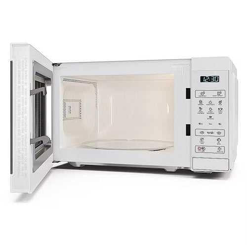 Prostostoječa mikrovalovna pečica Sharp YC-MS02E-C 20 l, 800 W, 8 programov, tipke in gumb, bela
