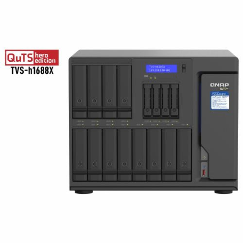 NAS sistem Qnap TVS-h1688X-W1250-32G, 16 rež, Intel Xeon W-1250, 32 GB DDR4 ECC, 2x 10GbE, RAID podpora