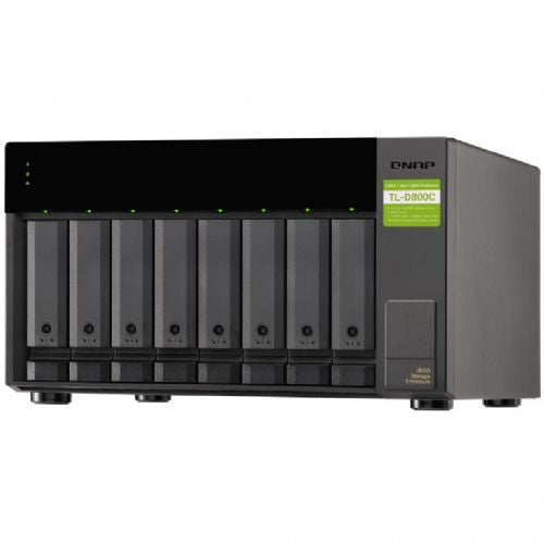 NAS sistem Qnap TL-D800C, 8 rež, USB-C 3.2 Gen2, SATA 6 Gbit/s, vroča zamenjava, UASP podpora