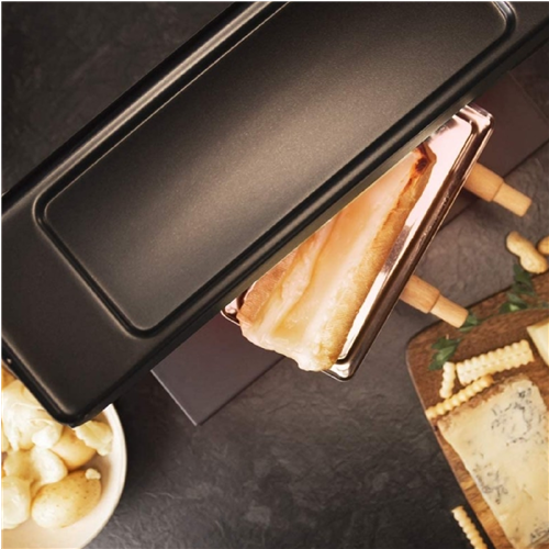 Raclette Cecotec Cheese&Grill 6000 black, 600 W, stainless steel, thermostat, non-stick coating, reversible paddles