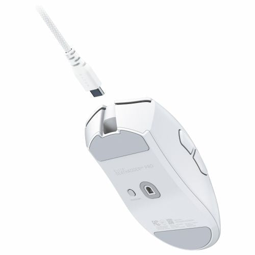 Miška Razer Deathadder V4 Pro bela, 45000 DPI, optična, žična/brezžična, 6 programabilnih tipk, 150 ur delovanja