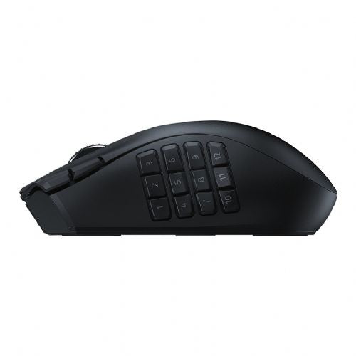 Miška Razer Naga V2 HyperSpeed brezžična, 30000 DPI, 19 programabilnih tipk, optični senzor, črna