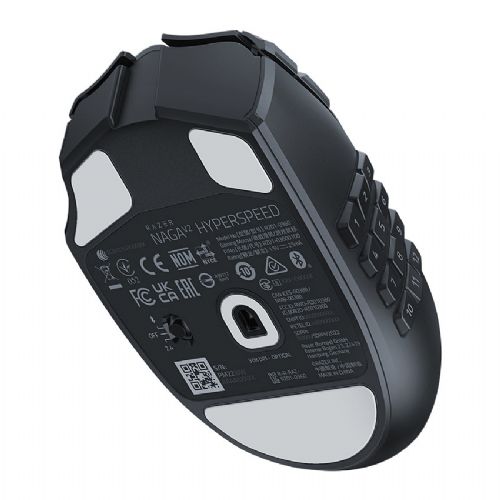 Miška Razer Naga V2 HyperSpeed brezžična, 30000 DPI, 19 programabilnih tipk, optični senzor, črna