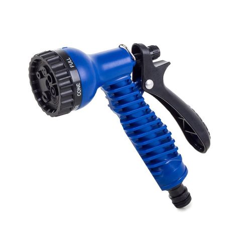 Extendable garden hose 45m for watering 7 functions blue