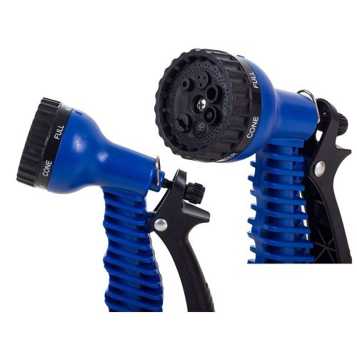 Extendable garden hose 45m for watering 7 functions blue