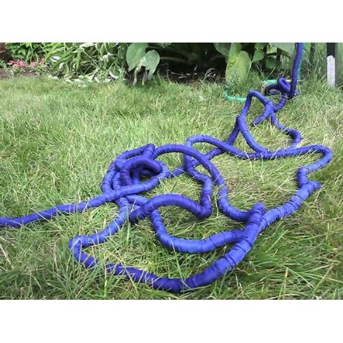 Extendable garden hose 45m for watering 7 functions blue