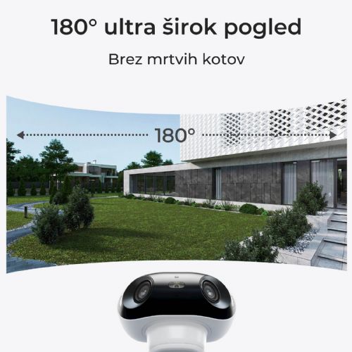 Reolink IP Kamera Argus serija B740X 4K, 180° dvojna leča, Barvni nočni vid ColorX, Baterijska. BWB4K01W