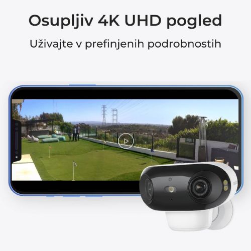 Reolink IP Kamera Argus serija B740X 4K, 180° dvojna leča, Barvni nočni vid ColorX, Baterijska. BWB4K01W