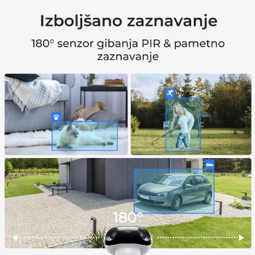 Reolink IP Kamera Argus serija B740X 4K, 180° dvojna leča, Barvni nočni vid ColorX, Baterijska. BWB4K01W